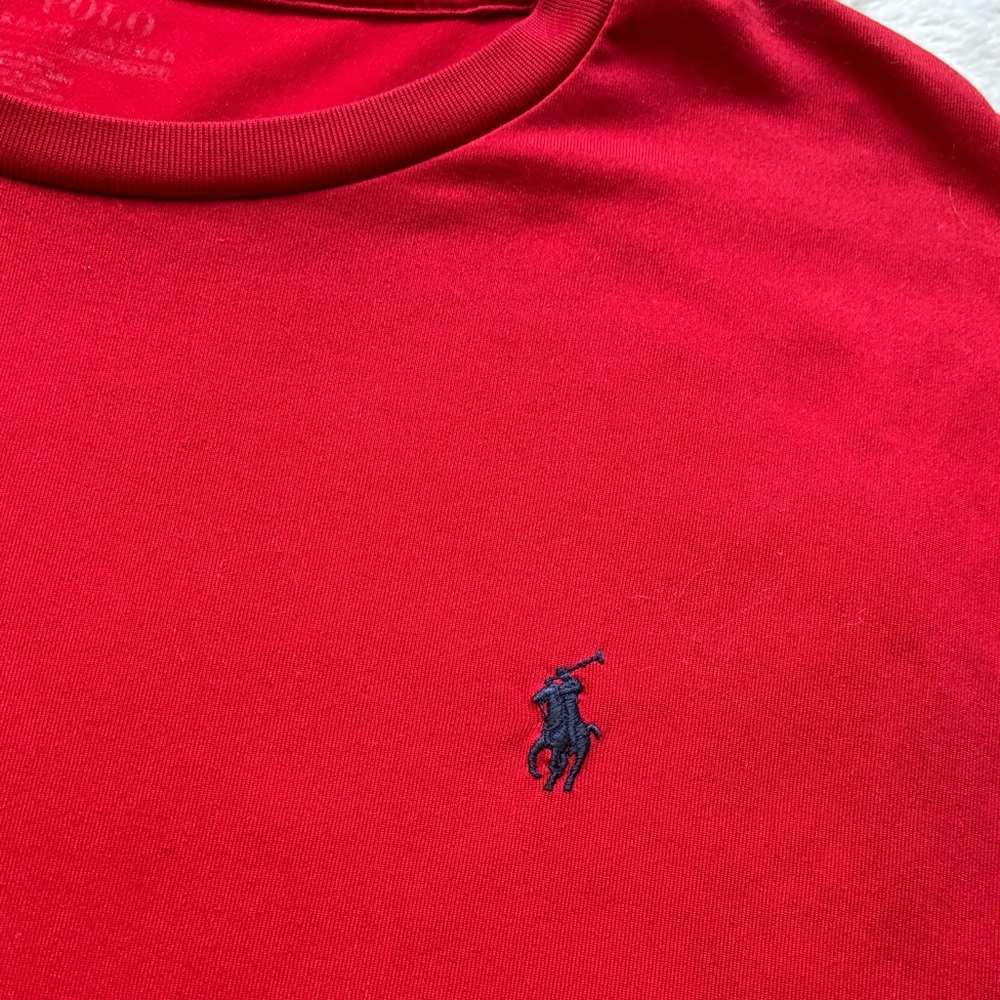Polo by Ralph Lauren-Red Men's Crew Neck Shirt- Performance Material - Picture 2 of 7
